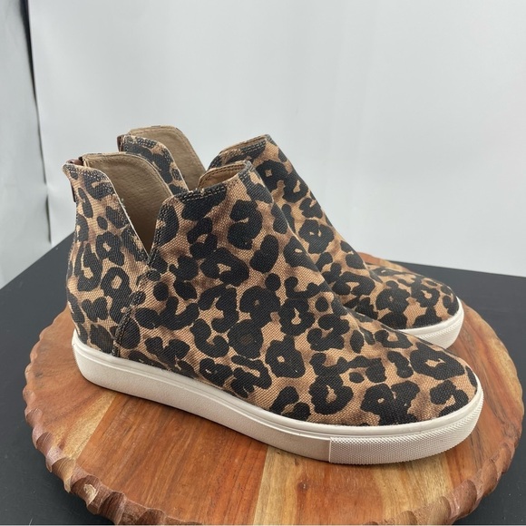 Steve Madden Claud Wedge Sneaker In Leopard 9.5 - Picture 1 of 6